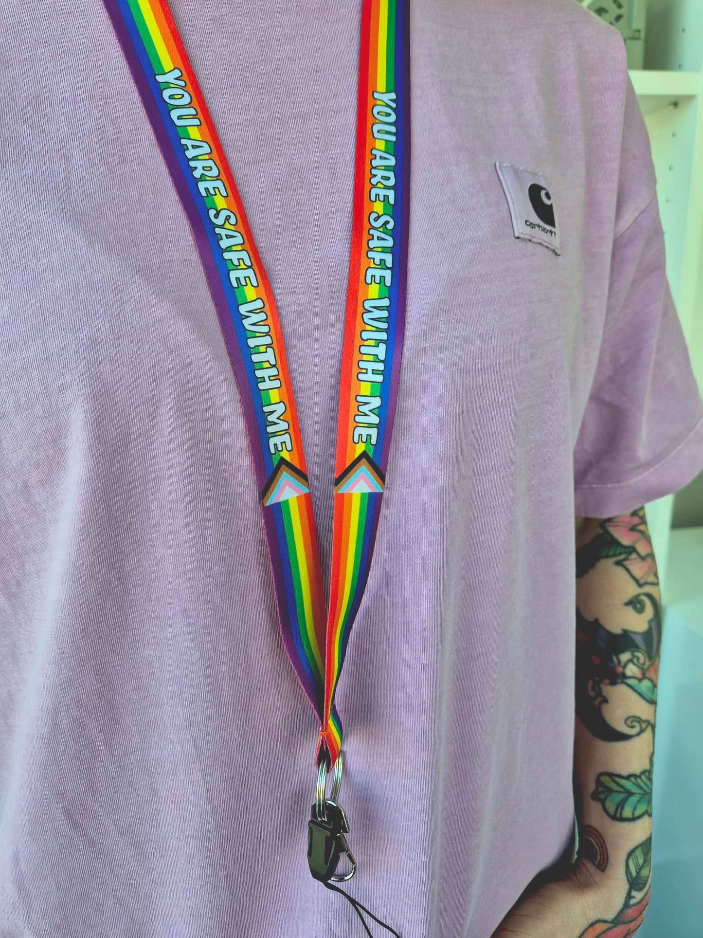 Nøkkelbånd Pride Safe with me