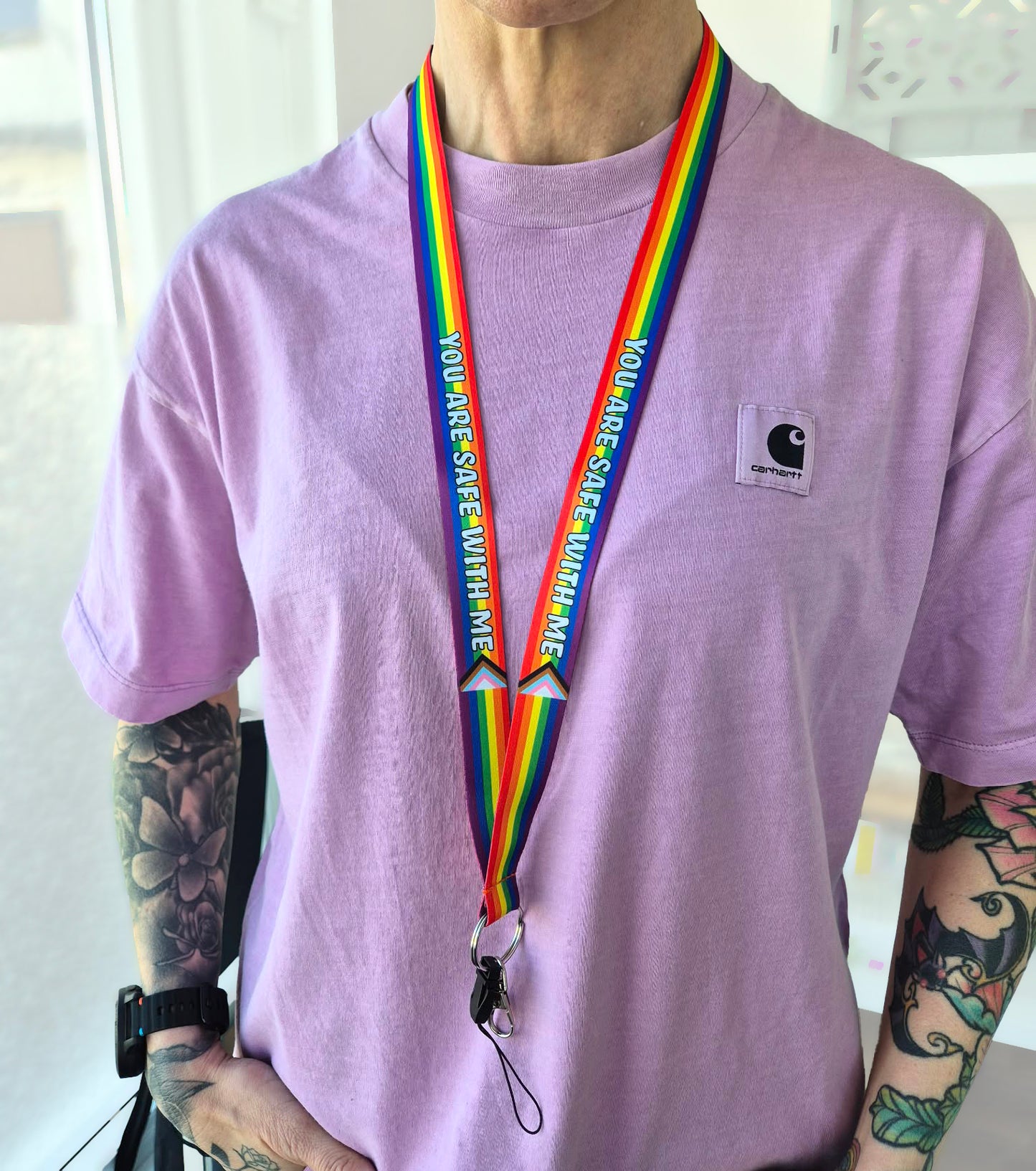 Nøkkelbånd Pride Safe with me