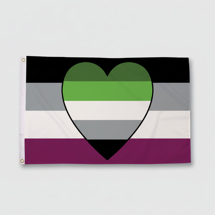 Asexual Aromantic (Ace-Aro) Heart Flagg 90x150 cm
