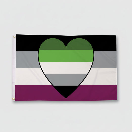 Asexual Aromantic (Ace-Aro) Heart Flagg 90x150 cm