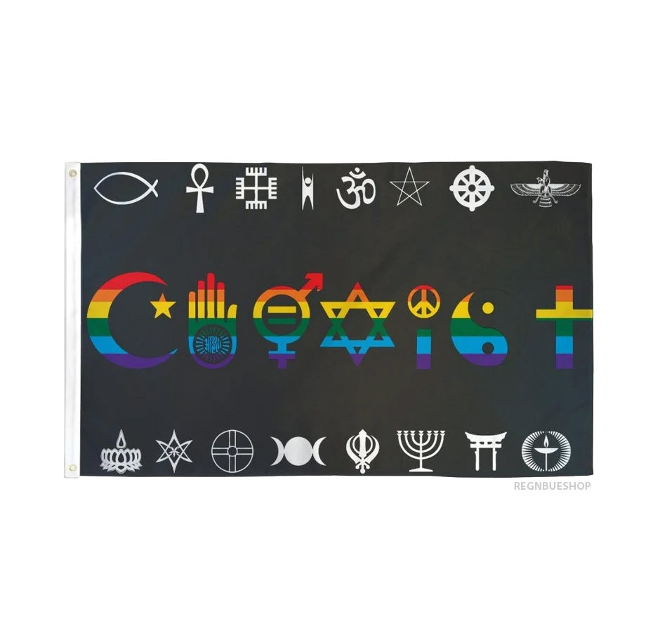 Coexist Pride Flagg 90x150 cm