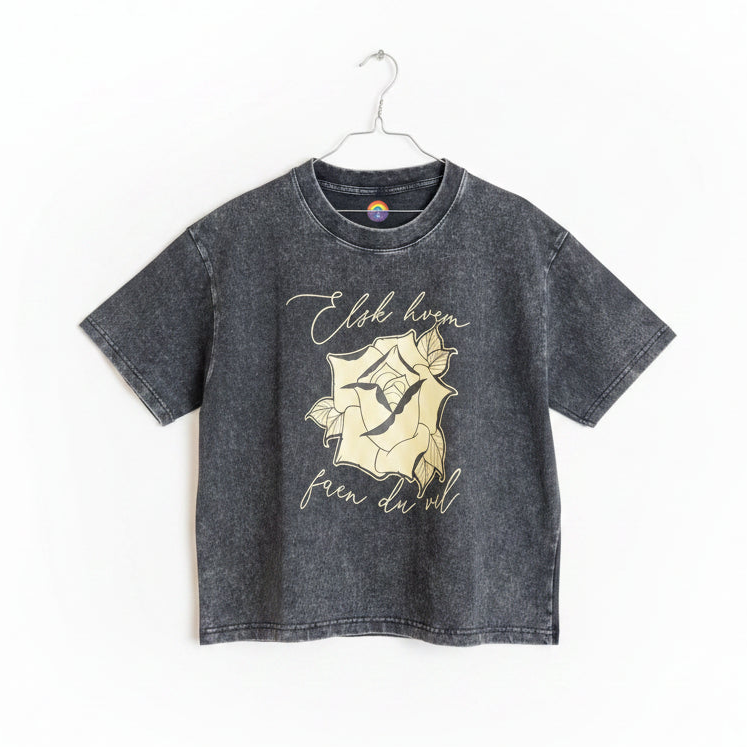 Unisex Vintage Wash Box T-skjorte Elske