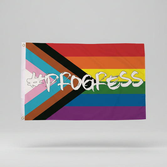 Hashtag Progress Pride Flagg 90x150 cm