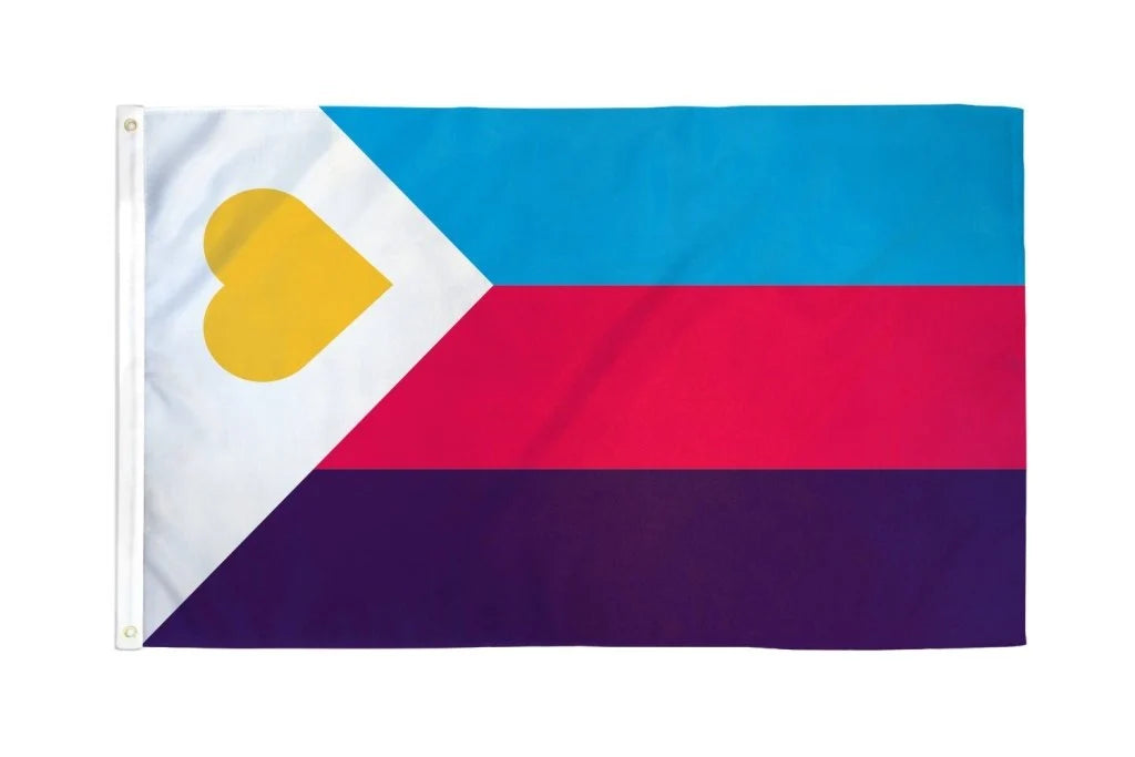 Polyamori Tricolor Pride Flagg 90x150 cm
