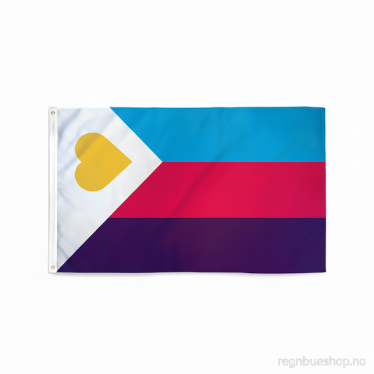 Polyamori Tricolor Pride Flagg 90x150 cm