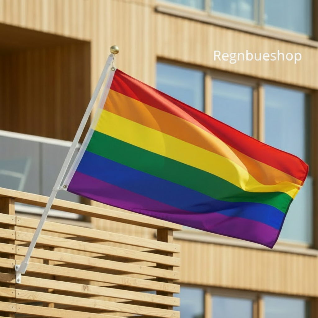 Regnbueflagg Nylon 90x60 cm