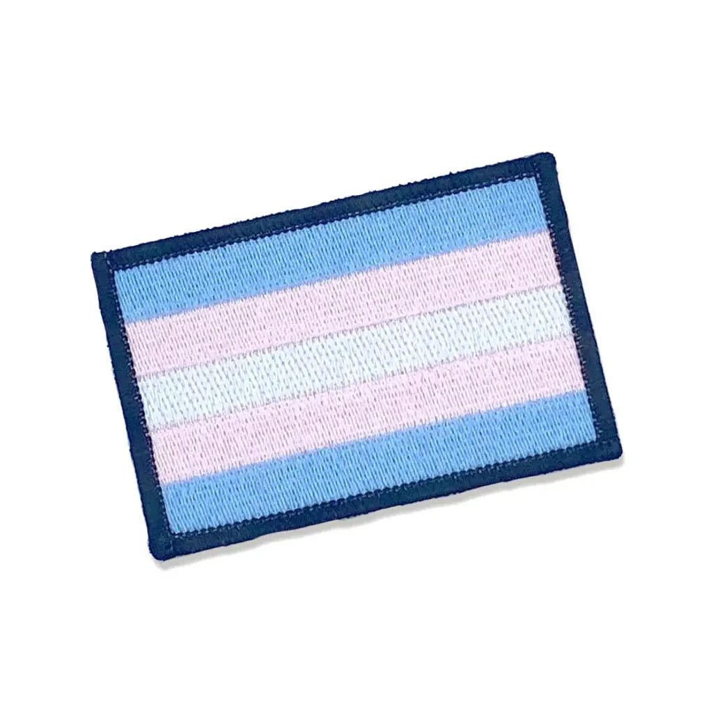Regnbueshop - Strykelapp Trans Flagg - Strykelapp